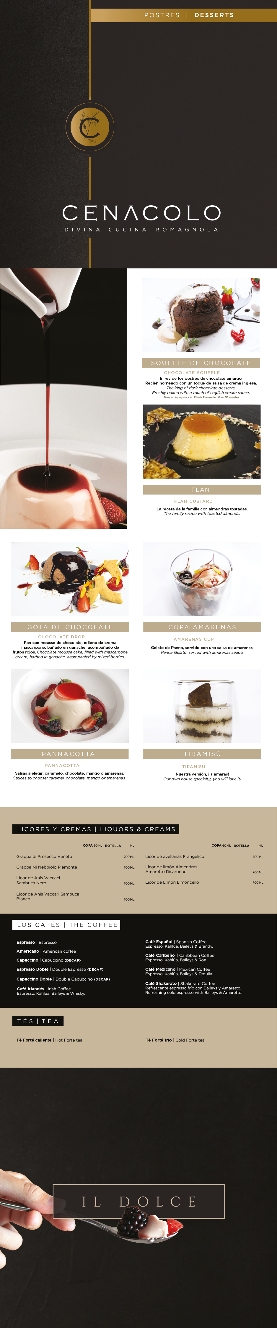 Carta de postres